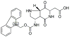 (2S,6S,9S)-FMOC-6-AMINO-2-CARBOXYMETHYL-3,8-DIAZABICYCLO-[4,3,0]-NONANE-1,4-DIONE 结构式