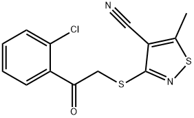 3-([2-(2-CHLOROPHENYL)-2-OXOETHYL]SULFANYL)-5-METHYL-4-ISOTHIAZOLECARBONITRILE 结构式