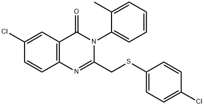 6-CHLORO-2-([(4-CHLOROPHENYL)SULFANYL]METHYL)-3-(2-METHYLPHENYL)-4(3H)-QUINAZOLINONE 结构式