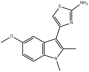 4-(5-甲氧基-1,2-二甲基-1H-吲哚-3-基)-噻唑-2-基胺 结构式