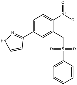 2-Nitro-5-(1H-pyrazol-3-yl)benzyl phenyl sulfone 结构式