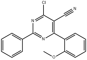 4-CHLORO-6-(2-METHOXYPHENYL)-2-PHENYL-5-PYRIMIDINECARBONITRILE 结构式
