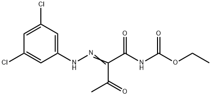 ETHYL N-(2-[2-(3,5-DICHLOROPHENYL)HYDRAZONO]-3-OXOBUTANOYL)CARBAMATE 结构式