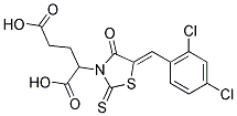 2-[(5Z)-5-(2,4-DICHLOROBENZYLIDENE)-4-OXO-2-THIOXO-1,3-THIAZOLIDIN-3-YL]PENTANEDIOIC ACID 结构式