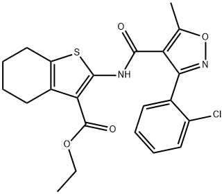 Ethyl2-(3-(2-chlorophenyl)-5-methylisoxazole-4-carboxamido)-4,5,6,7-tetrahydrobenzo[b]thiophene-3-carboxylate