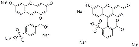 FLUORESCEIN-5-(AND-6)-SULFONIC ACID, TRISODIUM SALT 结构式