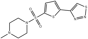 1-METHYL-4-([5-(1,2,3-THIADIAZOL-4-YL)-2-THIENYL]SULFONYL)PIPERAZINE 结构式