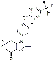 1-(4-(3-CHLORO-5-(TRIFLUOROMETHYL)(2-PYRIDYLOXY))PHENYL)-2,6,6-TRIMETHYL-5,6,7-TRIHYDROINDOL-4-ONE 结构式