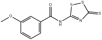 3-METHOXY-N-(3-THIOXO-3H-1,2,4-DITHIAZOL-5-YL)BENZENECARBOXAMIDE 结构式