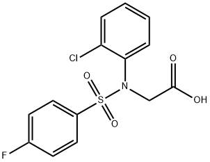 2-(2-CHLORO[(4-FLUOROPHENYL)SULFONYL]ANILINO)ACETIC ACID 结构式