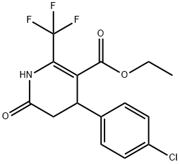 ETHYL 4-(4-CHLOROPHENYL)-6-OXO-2-(TRIFLUOROMETHYL)-1,4,5,6-TETRAHYDRO-3-PYRIDINECARBOXYLATE 结构式