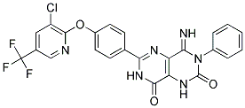 6-(4-(3-CHLORO-5-(TRIFLUOROMETHYL)(2-PYRIDYLOXY))PHENYL)-4-IMINO-3-PHENYL-1,3,7-TRIHYDRO-5,7-DIAZAQUINAZOLINE-2,8-DIONE 结构式