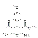 ETHYL 2-AMINO-4-(4-ETHOXYPHENYL)-7,7-DIMETHYL-5-OXO-4,6,7,8-TETRAHYDRO2H-CHROMENE-3-CARBOXYLATE 结构式