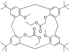 O(1),O(3)-双(乙酸基甲基)-O(2),O(4)-二甲基对叔丁基杯芳烃 结构式