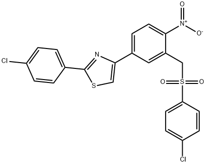 2-(4-CHLOROPHENYL)-4-(3-([(4-CHLOROPHENYL)SULFONYL]METHYL)-4-NITROPHENYL)-1,3-THIAZOLE 结构式