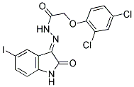 3-(2-(2,4-DICHLOROPHENOXY)ACETYLHYDRAZIDYL)-5-IODO-2-OXOINDOLINE 结构式