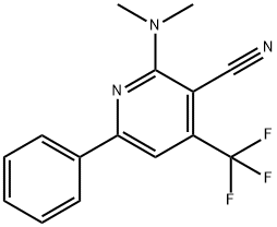 2-(DIMETHYLAMINO)-6-PHENYL-4-(TRIFLUOROMETHYL)NICOTINONITRILE 结构式