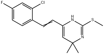 4-(2-CHLORO-4-FLUOROSTYRYL)-6,6-DIMETHYL-1,6-DIHYDRO-2-PYRIMIDINYL METHYL SULFIDE 结构式