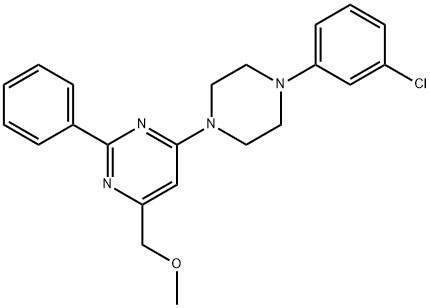 (6-[4-(3-CHLOROPHENYL)PIPERAZINO]-2-PHENYL-4-PYRIMIDINYL)METHYL METHYL ETHER 结构式