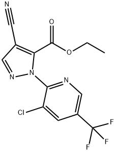 ETHYL 1-[3-CHLORO-5-(TRIFLUOROMETHYL)-2-PYRIDINYL]-4-CYANO-1H-PYRAZOLE-5-CARBOXYLATE 结构式