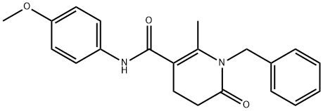 1-BENZYL-N-(4-METHOXYPHENYL)-2-METHYL-6-OXO-1,4,5,6-TETRAHYDRO-3-PYRIDINECARBOXAMIDE 结构式