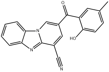 2-(2-HYDROXY-5-METHYLBENZOYL)PYRIDO[1,2-A][1,3]BENZIMIDAZOLE-4-CARBONITRILE 结构式