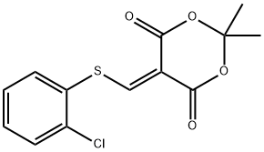 5-([(2-CHLOROPHENYL)SULFANYL]METHYLENE)-2,2-DIMETHYL-1,3-DIOXANE-4,6-DIONE 结构式