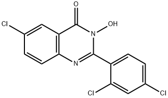 6-CHLORO-2-(2,4-DICHLOROPHENYL)-3-HYDROXY-4(3H)-QUINAZOLINONE 结构式