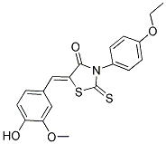 (5Z)-3-(4-ETHOXYPHENYL)-5-(4-HYDROXY-3-METHOXYBENZYLIDENE)-2-THIOXO-1,3-THIAZOLIDIN-4-ONE 结构式