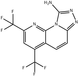 2,4-Bis(trifluoromethyl)[1,2,4]triazolo[4,3-a][1,8]naphthyridin-9-amine 结构式