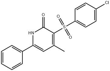 3-[(4-CHLOROPHENYL)SULFONYL]-4-METHYL-6-PHENYL-2(1H)-PYRIDINONE 结构式