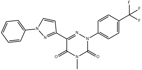 4-METHYL-6-(1-PHENYL-1H-PYRAZOL-3-YL)-2-[4-(TRIFLUOROMETHYL)PHENYL]-1,2,4-TRIAZINE-3,5(2H,4H)-DIONE 结构式