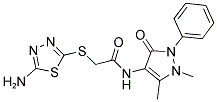 2-(5-AMINO-[1,3,4]THIADIAZOL-2-YLSULFANYL)-N-(1,5-DIMETHYL-3-OXO-2-PHENYL-2,3-DIHYDRO-1H-PYRAZOL-4-YL)-ACETAMIDE 结构式