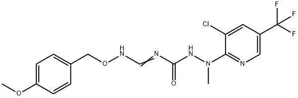 2-[3-CHLORO-5-(TRIFLUOROMETHYL)-2-PYRIDINYL]-N-(([(4-METHOXYBENZYL)OXY]AMINO)METHYLENE)-2-METHYL-1-HYDRAZINECARBOXAMIDE 结构式