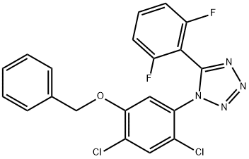 1-[5-(BENZYLOXY)-2,4-DICHLOROPHENYL]-5-(2,6-DIFLUOROPHENYL)-1H-1,2,3,4-TETRAAZOLE 结构式
