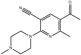 5-ACETYL-6-METHYL-2-(4-METHYLPIPERAZINO)NICOTINONITRILE 结构式