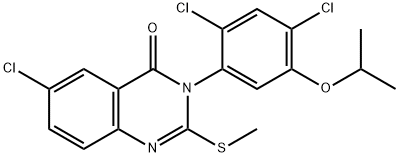 6-CHLORO-3-(2,4-DICHLORO-5-ISOPROPOXYPHENYL)-2-(METHYLSULFANYL)-4(3H)-QUINAZOLINONE 结构式