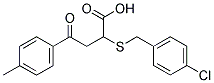 2-[(4-CHLOROBENZYL)SULFANYL]-4-(4-METHYLPHENYL)-4-OXOBUTANOIC ACID 结构式