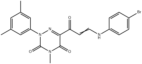 6-[3-(4-BROMOANILINO)ACRYLOYL]-2-(3,5-DIMETHYLPHENYL)-4-METHYL-1,2,4-TRIAZINE-3,5(2H,4H)-DIONE 结构式