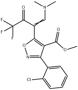 METHYL 3-(2-CHLOROPHENYL)-5-[2-(DIMETHYLAMINO)-1-(2,2,2-TRIFLUOROACETYL)VINYL]-4-ISOXAZOLECARBOXYLATE 结构式