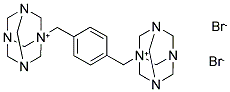 1-[4-(3,5,7-TRIAZA-1-AZONIATRICYCLO[3.3.1.1(3,7)]DEC-1-YLMETHYL)BENZYL]-3,5,7-TRIAZA-1-AZONIATRICYCLO[3.3.1.1(3,7)]DECANE DIBROMIDE 结构式