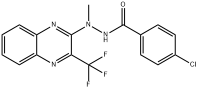4-Chloro-N'-methyl-N'-[3-(trifluoromethyl)-2-quinoxalinyl]benzenecarbohydrazide 结构式