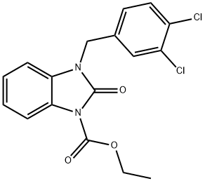 ETHYL 3-(3,4-DICHLOROBENZYL)-2-OXO-2,3-DIHYDRO-1H-1,3-BENZIMIDAZOLE-1-CARBOXYLATE 结构式