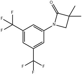 1-[3,5-BIS(TRIFLUOROMETHYL)PHENYL]-3,3-DIMETHYL-2-AZETANONE 结构式