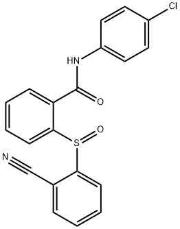 N-(4-Chlorophenyl)-2-[(2-cyanophenyl)sulfinyl]benzenecarboxamide 结构式