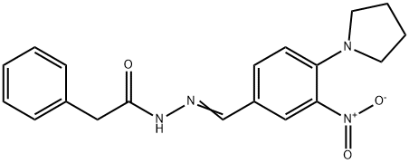 N'-([3-NITRO-4-(1-PYRROLIDINYL)PHENYL]METHYLENE)-2-PHENYLACETOHYDRAZIDE 结构式