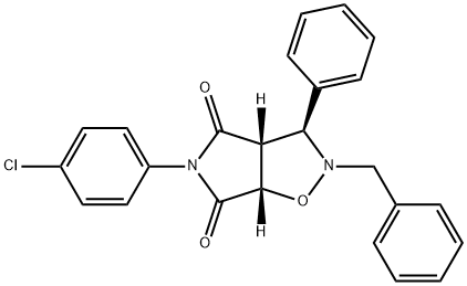 2-BENZYL-5-(4-CHLOROPHENYL)-3-PHENYLDIHYDRO-2H-PYRROLO[3,4-D]ISOXAZOLE-4,6(3H,5H)-DIONE 结构式