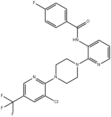 N-(2-(4-[3-CHLORO-5-(TRIFLUOROMETHYL)-2-PYRIDINYL]PIPERAZINO)-3-PYRIDINYL)-4-FLUOROBENZENECARBOXAMIDE 结构式