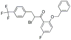 1-[2-(BENZYLOXY)-5-FLUOROPHENYL]-2-BROMO-3-[4-(TRIFLUOROMETHYL)PHENYL]PROPAN-1-ONE 结构式