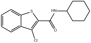 3-CHLORO-N-CYCLOHEXYL-1-BENZOTHIOPHENE-2-CARBOXAMIDE 结构式